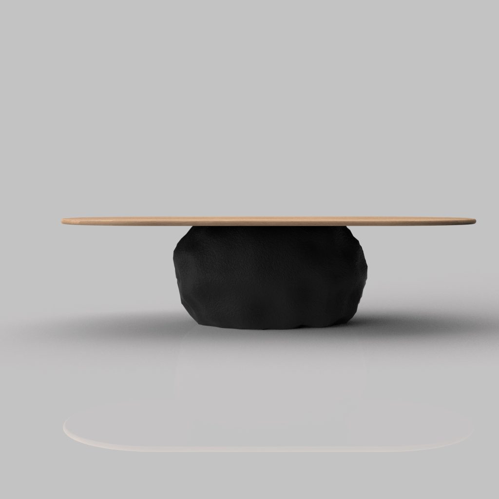 Table basse vue de face